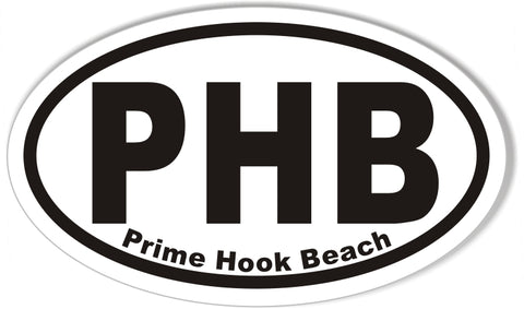 PHB Prime Hook Beach Oval Bumper Stickers