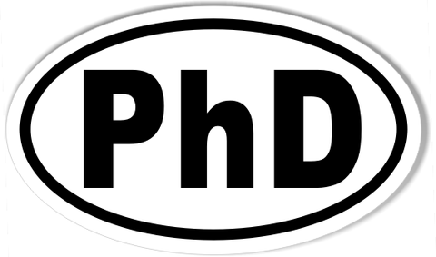 PhD 3x5" Custom Oval Bumper Stickers