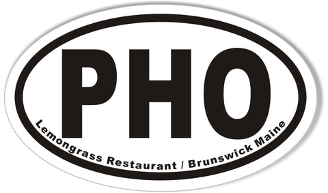 PHO Lemongrass Restaurant / Brunswick Maine Oval Bumper Stickers
