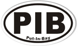 PIB Put-In-Bay Oval Stickers 3x5"