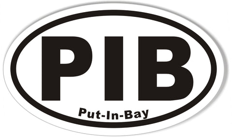 PIB Put-In-Bay Oval Stickers 3x5"