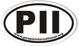 PII www.peopleinternational.org Oval Bumper Stickers