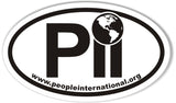 PII www.peopleinternational.org Oval Bumper Stickers