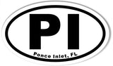 PI Ponce Inlet FL Euro Oval Bumper Sticker