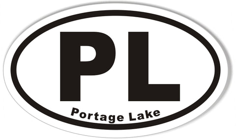 PL Portage Lake Oval Bumper Stickers