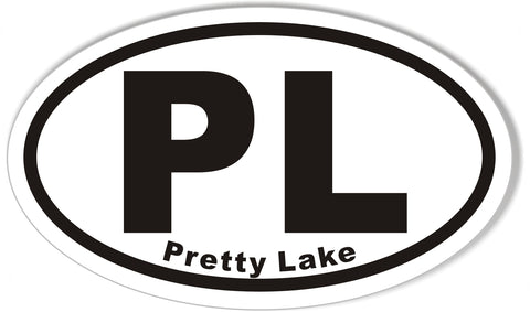 PL Pretty Lake Oval Bumper Stickers