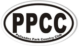 PPCC Palisades Park Country Club Custom Oval Bumper Stickers