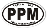 PPM Pikes Peak Marathon Oval Sticker