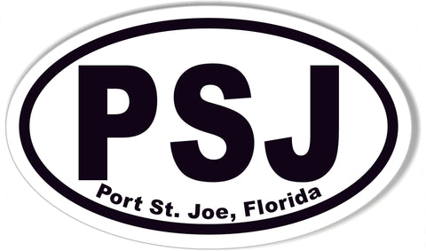 PSJ Port St. Joe, Florida Oval Bumper Stickers