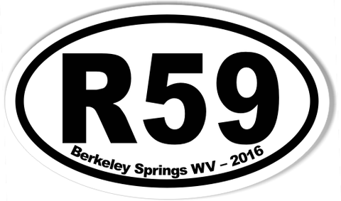 R59 Berkeley Springs WV – 2016 Oval Bumper Stickers