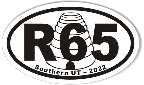 R65 3x5 Inch Custom Oval Bumper Stickers
