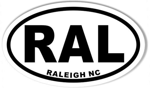 RALEIGH NC RAL Oval Bumper Stickers