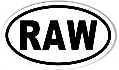 RAW 3x5 Inch Custom Oval Bumper Stickers
