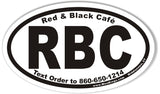 RBC Red & Black Cafe Oval Bumper Stickers