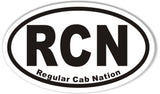 RCN Regular Cab Nation Oval Bumper Stickers