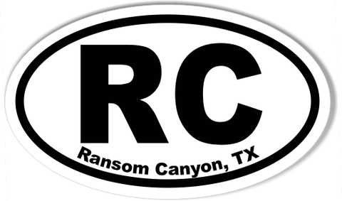 Ransom Canyon, TX 3x5" Oval Bumper Stickers