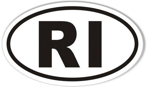 RI Rhode Island Oval Bumper Sticker
