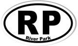 RP River Park Oval Bumper Stickers