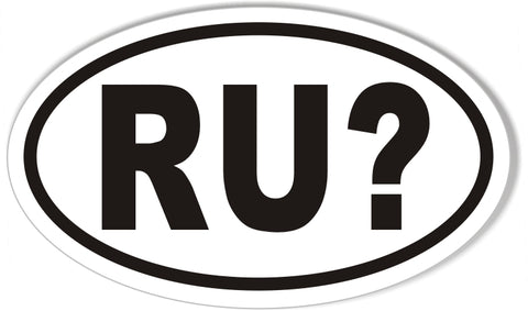 RU? Oval Bumper Stickers
