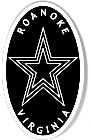 The Roanoke Star Oval Bumper Sticker