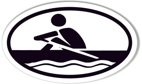 Rowing Euro Style Oval Decal
