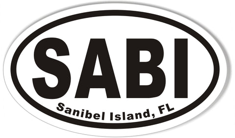SABI Sanibel Island, FL Oval Bumper Sticker