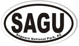 SAGU Saguaro National Park, AZ Oval Bumper Stickers