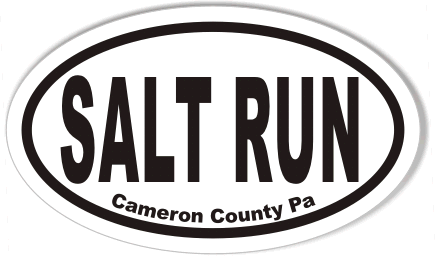 SALT RUN Cameron County Pa 3x5" Custom Oval Bumper Stickers