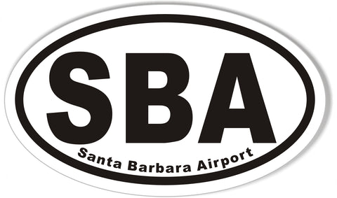 SBA Santa Barbara Airport Oval Bumper Stickers