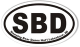 SBD Sleeping Bear Dunes Oval Bumper Sticker