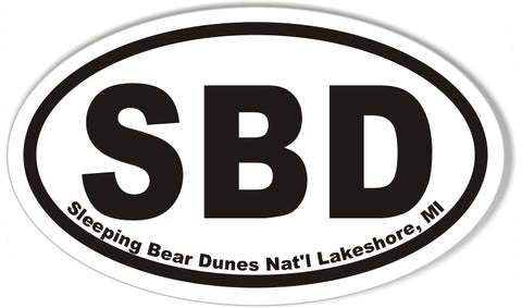 SBD Sleeping Bear Dunes Oval Bumper Sticker