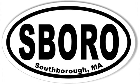 SBORO Southborough, MA Oval Bumper Stickers