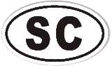 SC South Carolina Oval Sticker