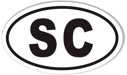 SC South Carolina Oval Sticker