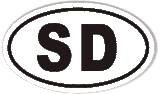 SD South Dakota Oval Sticker