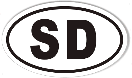 SD South Dakota Oval Sticker