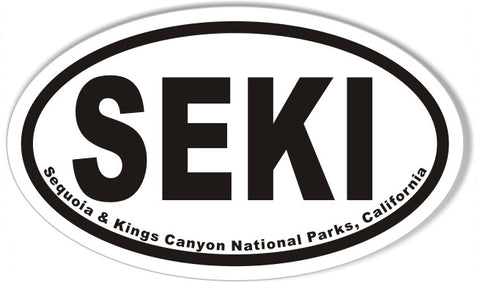 SEKI Sequoia & Kings Canyon National Parks, California Oval Sticker