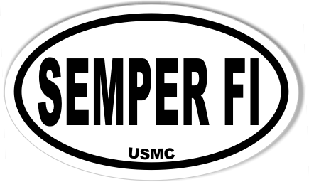 SEMPER FI Oval Stickers