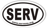 SERV www.servone.org Oval Bumper Stickers