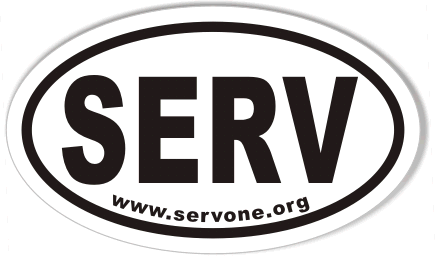 SERV www.servone.org Oval Bumper Stickers