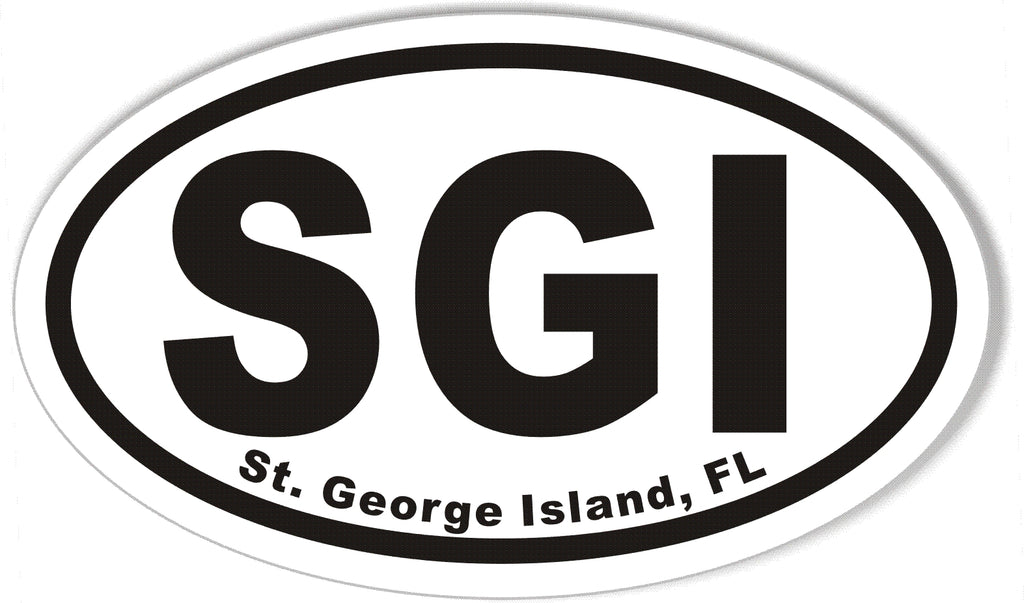 SGI St. George Island, FL Oval Bumper Stickers – StickerCafe.com