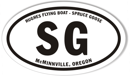 SG Spruce Goose Custom Euro Oval Bumper Stickers