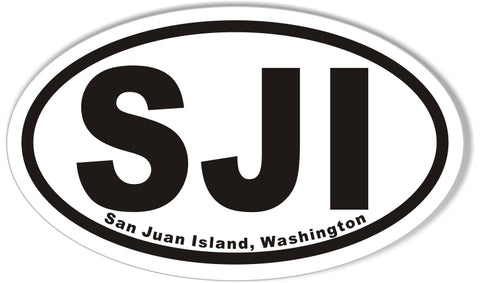 SJI San Juan Island, Washington Oval Bumper Stickers