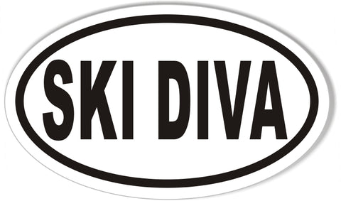 SKI DIVA Oval Bumper Stickers
