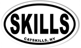 SKILLS CATSKILLS, NY Custom Euro Oval Bumper Stickers