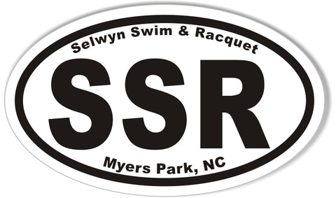 SSR Myers Park, NC Custom Oval Bumper Stickers
