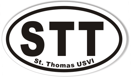 STT St. Thomas USVI Euro Oval Bumper Stickers