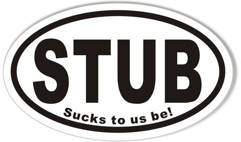 STUB Custom Oval Bumper Stickers