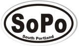 SoPo South Portland Custom Euro Oval Bumper Stickers