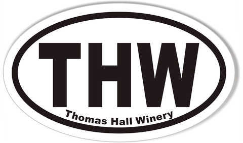 THW Thomas Hall Winery Oval Bumper Stickers